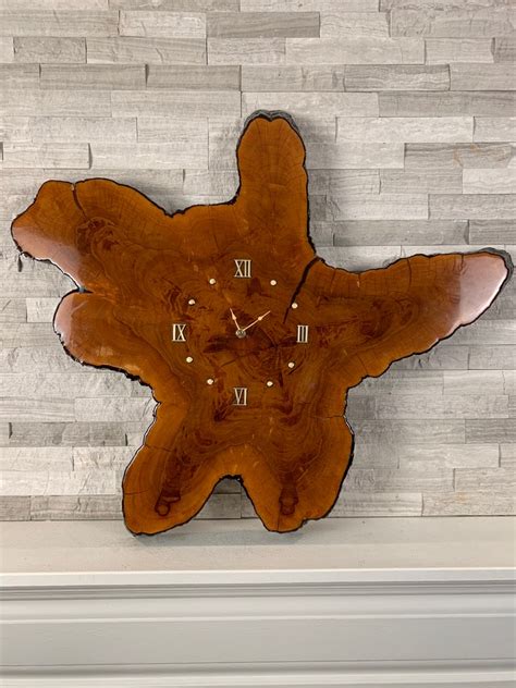 Vintage Large Live Edge Clock Vintage Cypress Clock Mcm Wood Etsy