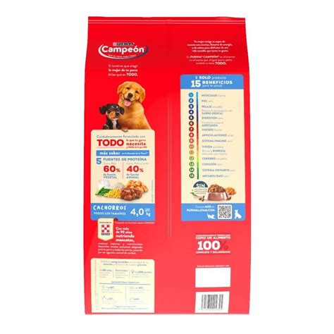 Alimento Para Perro Purina Campeón Adultos Todos Los Tamaños Carne 4 Kg Walmart