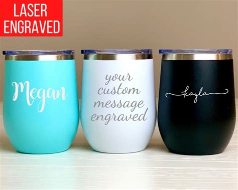 Custom Wine Tumbler Personalized Wine Tumbler Engraved Wine Etsy