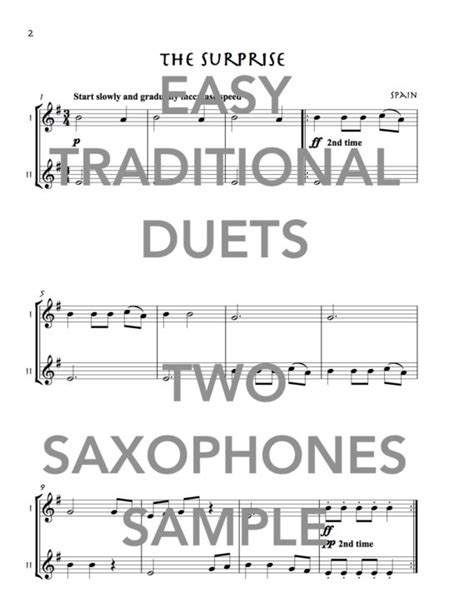 Easy Traditional Duets For Two Saxophones Wild Music Publications