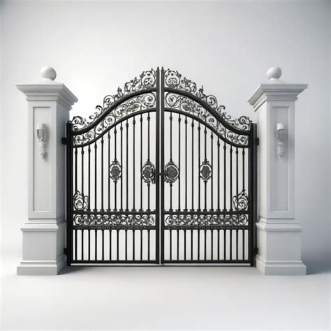 A Black And White Photo Of A Gate That Says The Gate Premium Ai