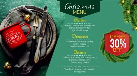 Christmas Menu Template Postermywall