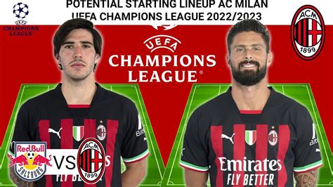 Ac Milan Potential Starting Lineup Vs Rb Salzburg Uefa Champions League