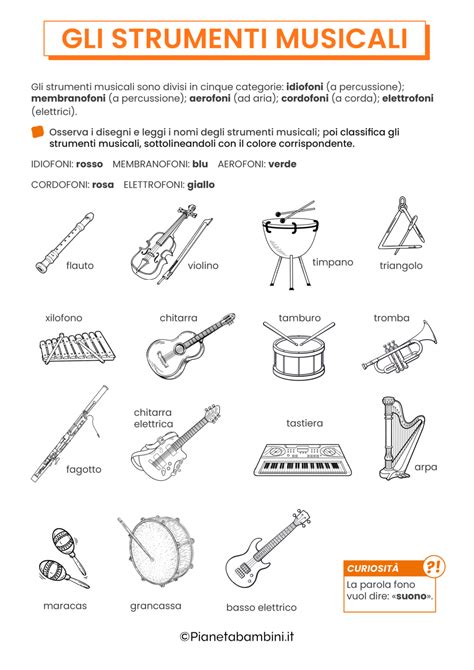 Gli Strumenti Musicali Schede Didattiche Per La Scuola Primaria