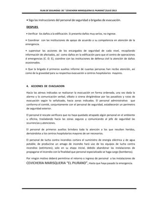 Plan De Seguridad De Cevicheria El Piurano PDF