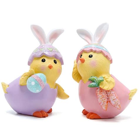 Hodao 2 Pcs Easter Chick Decorations Spring Easter Chicken Decors