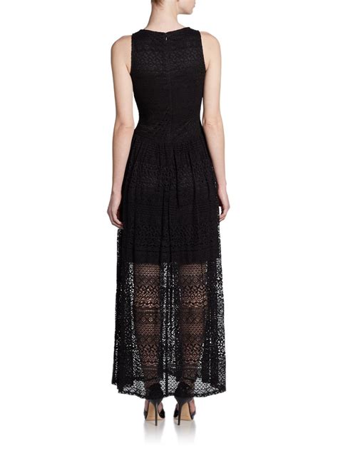 Saks Fifth Avenue Black Label Lace Maxi Dress In Black Lyst