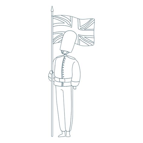 Dise O Png Y Svg De Bandera De La Guardia Real Brit Nica De Trazo Para