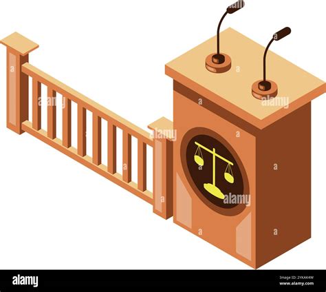 Courtroom Microphone Stand Isometric Stock Vector Image And Art Alamy