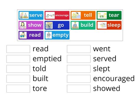 Past Tense Verbs 2 Une Las Parejas