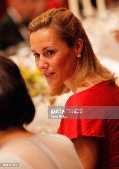 German First Lady Bettina Wulff Chats With Swiss President Doris