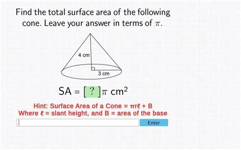 FREE Find The Total Surface Area Of The Following Cone Leave Your