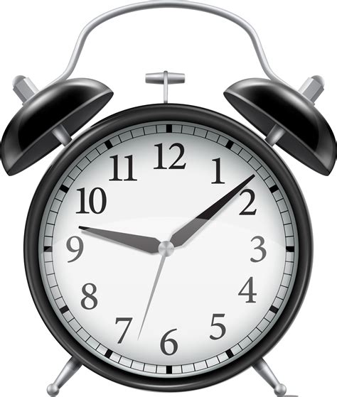 Black Retro Alarm Clock 11356509 PNG