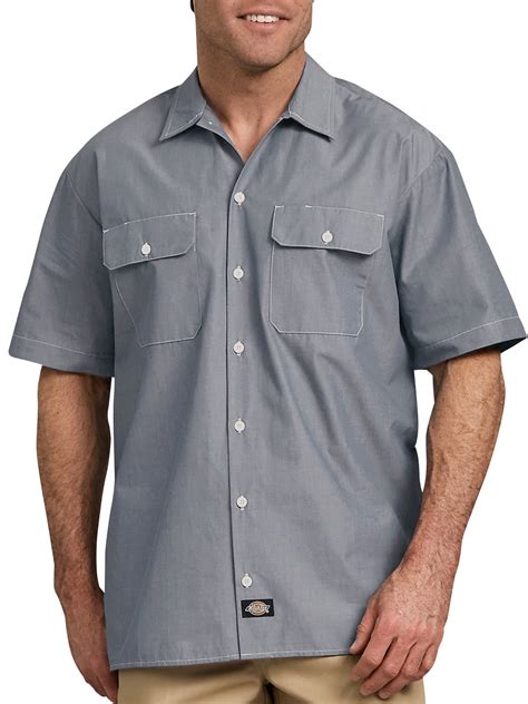 Dickies Mens Relaxed Fit Short Sleeve Chambray Shirt