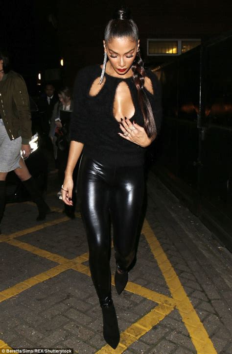 Nicole Scherzinger Wears Sexy Cut Out Jumper And Leather Leggings After X Factor Daily Mail Online