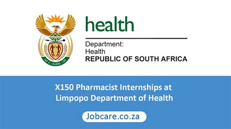 X150 Pharmacist Internships At Limpopo Department Of Health Jobcare