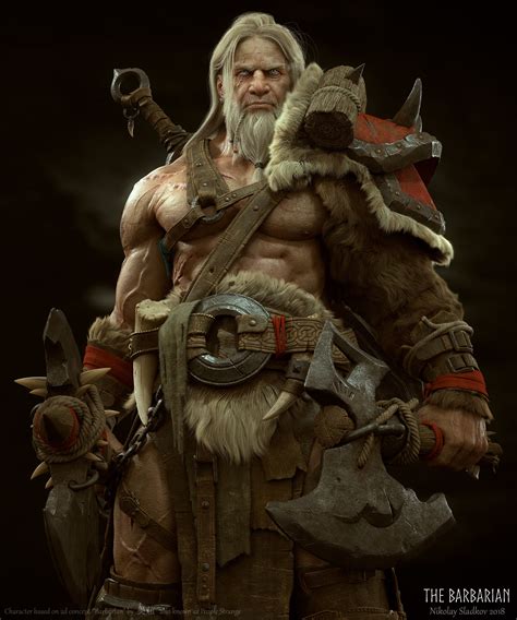 The Barbarian By Nikolay Sladkov Fantasy 3d Cgsociety Barbarian