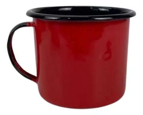 Caneca De A O Esmaltada Colorida Ewel Vermelho Ml Parcelamento Sem