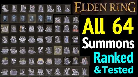 Elden Ring All Spirit Ashes Ranked 64 Summons Youtube