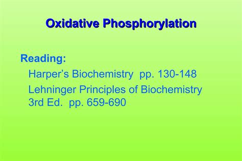 Oxidative Phosphorylation Ppt