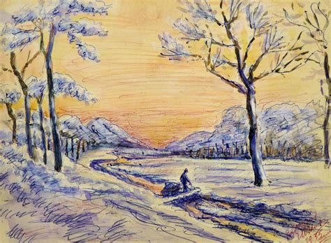 Snowy Landscape Drawing At Explore Collection Of