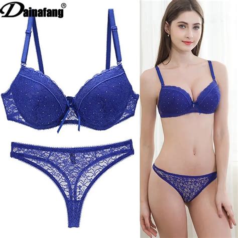 Dainafang Brand Bcde Cup Sexy Lace Lingerie Set Womens Push Up Bra And