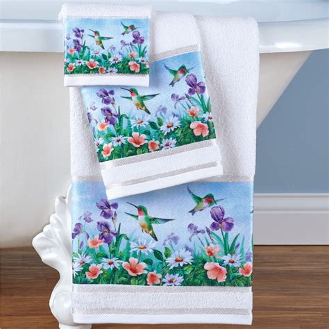 3pc Hummingbird Bath Towel Set Collections Etc