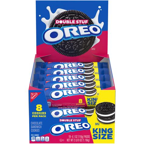 Oreo Double Stuf Chocolate Sandwich Cookies Original Flavor 10 King