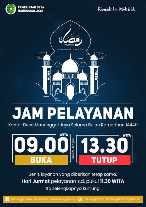 Perubahan Jam Pelayanan Desa Manunggal Jaya