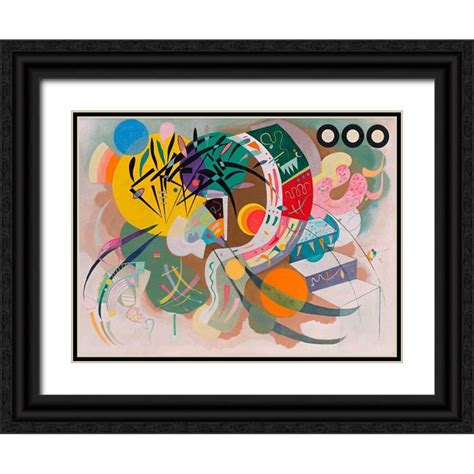 Kandinsky Wassily 14x12 Black Ornate Wood Framed With Double Matting