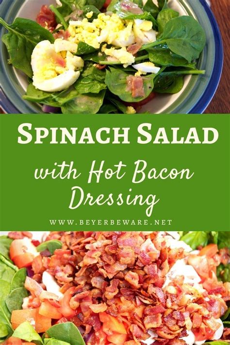 Spinach Salad With Hot Bacon Dressing Is An Easy Spinach Salad With