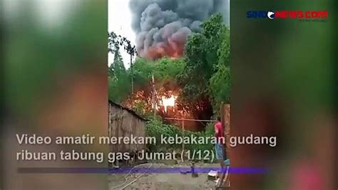 Ngeri Gudang Ribuan Tabung Gas Terbakar Dan Meledak Terekam Video