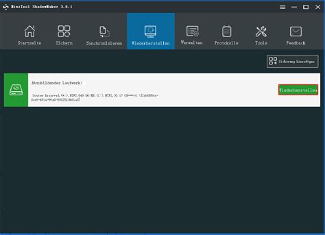 So Stellen Sie Das System Mit Einer Sicherung In MiniTool ShadowMaker