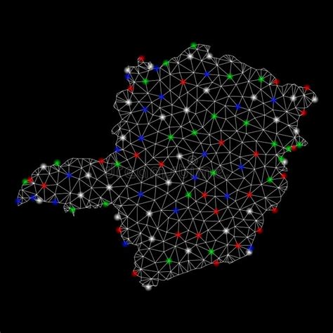 Mapa Da Malha 2D De Minas Gerais State Os Pontos Claros Coloridos