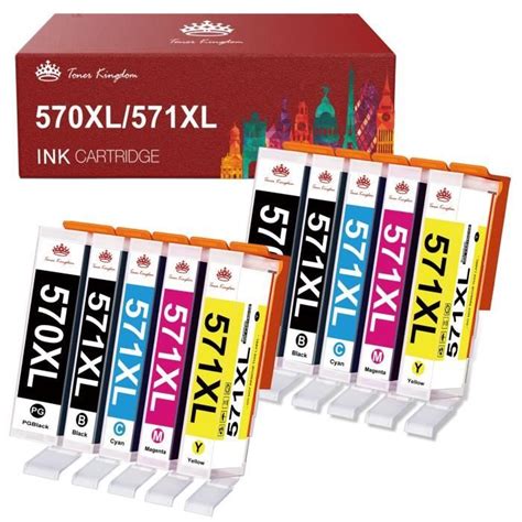 Lot De 10 Cartouche D Encre Avec Canon 570XL 571XL Rechange Pour Pixma