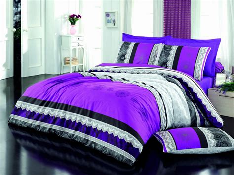 Lenjerie De Pat Pentru O Persoana Dantela Lilac Pearl Home Bumbac