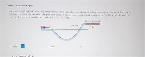 Solved In The Figure A 4 0 Kg Block Slides Along A Track Chegg