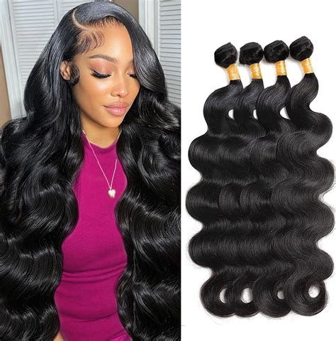 Amazon 14A Human Hair Bundles 16 18 20 22 Inch Body Wave Bundles