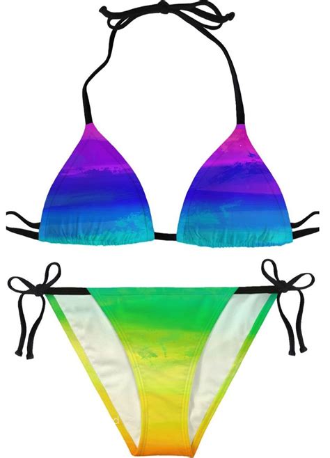 Rainbow Colored Bikini In 2020 Ubrania