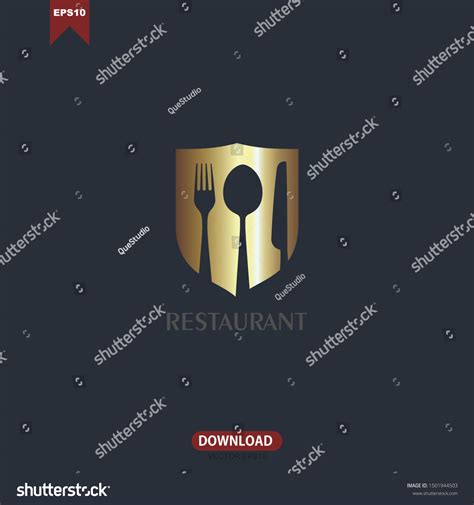 Restaurant Resto Food Court Cafe Logo Stock Vector Royalty Free