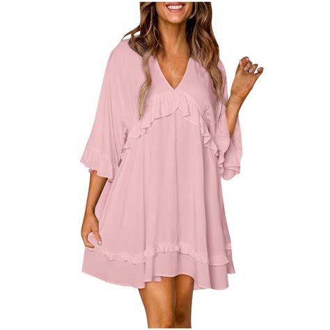 Summer Savings 2024 TAGOLD Womens Plus Size Summer Dresses Spring