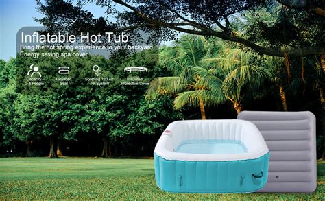 Relxtime Portable Hot Tub Inflatable 2 4 Person Spa Built In Heater Pump Outdoor Heated Blow Up