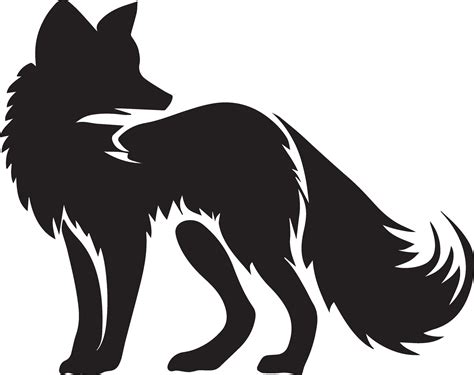 Arctic fox vector silhouette black color 27543092 Vector Art at Vecteezy