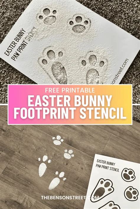 FREE Easter Bunny Footprint Stencil Printable Template в 2024 г