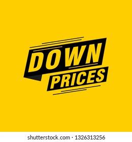 Down Prices Labels Banners Stock Vector Royalty Free 1326313256