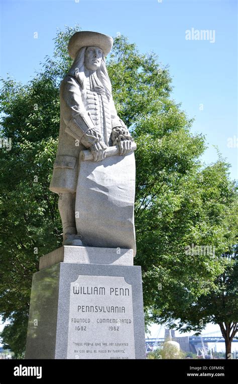 Statue Of William Penn In Penn Treaty Park Philadelphia Pennsylvania
