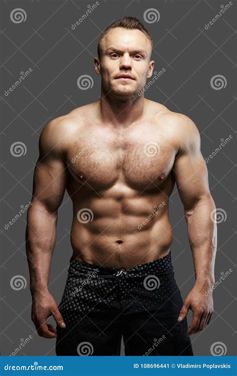 Muscular Guy With Naked Torso Stock Image Image Of Muscular Muscle