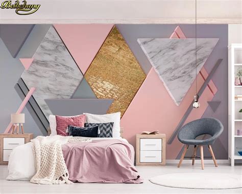 Beibehang Custom Photo Wallpaper Mural Nude Pink Square 3d Polygonal