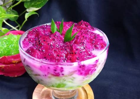 Resep Es Buah Naga Cincau Hijau Kw Oleh Setya N Cookpad