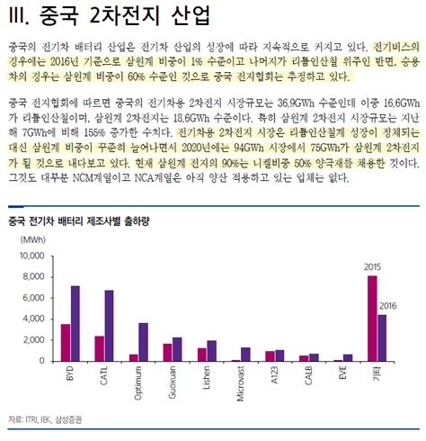 중국 2차전지 산업